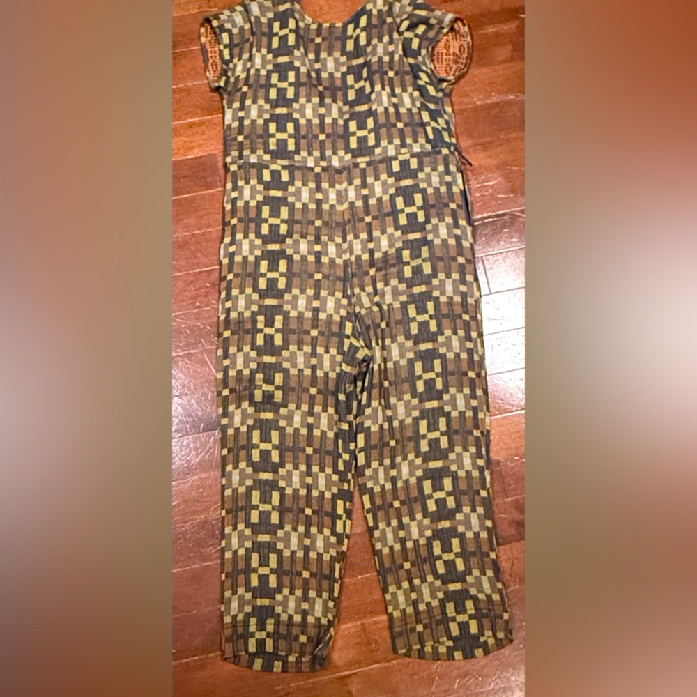 Ace & Jig Black and Tan Jumpsuit with Geometric Pattern